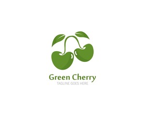 cherry logo vector icon illustration