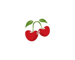 cherry logo vector icon illustration