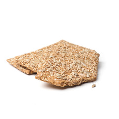 Wholemeal crisp bread on white