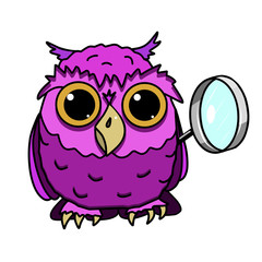 Illustration of Owl with Magnifier