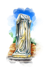 Salamis statue art illustration