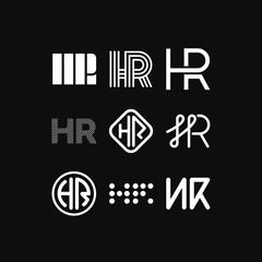 Vector Logo Letter Monogram HR