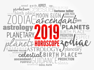 Your 2019 HOROSCOPE word cloud collage , concept background