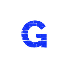 Vector Brick Logo Letter G