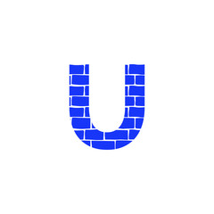 Vector Brick Logo Letter U