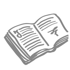 Handgezeichnetes Buch in grau