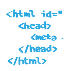 Handgezeichnete Code-Schnipsel in blau