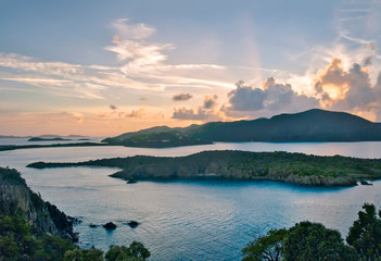 Stunning view from Great Camanoe Island to Tortola on British Virgin Islands