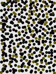 Abstract background of white textures and rounded spots. Black, dark green and light green.