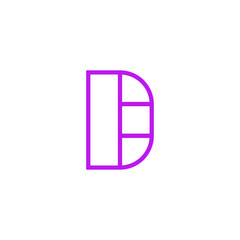 Vector Logo Letter Pink Line D