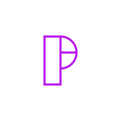 Vector Logo Letter Pink Line P