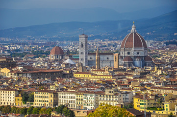 Fototapeta premium Panorama of Florence from Piazzale Michelangelo - Tuscany Italy