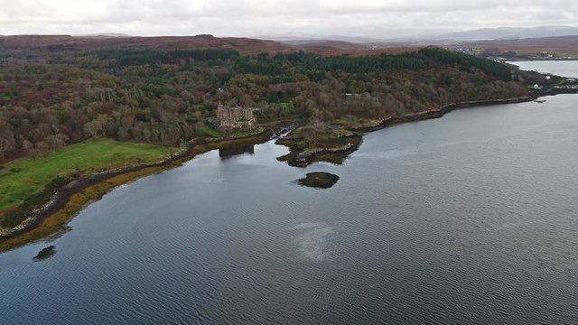 Sunset in autumn at Dunvegan Castle, Isle of Skye