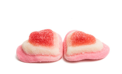jelly hearts isolated