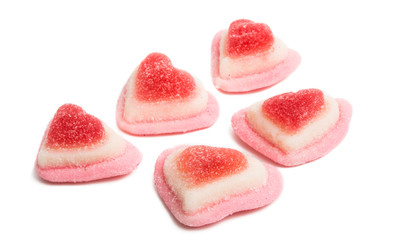 jelly hearts isolated