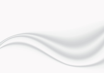 Abstract white cloth smooth soft wave with copy space background and texture