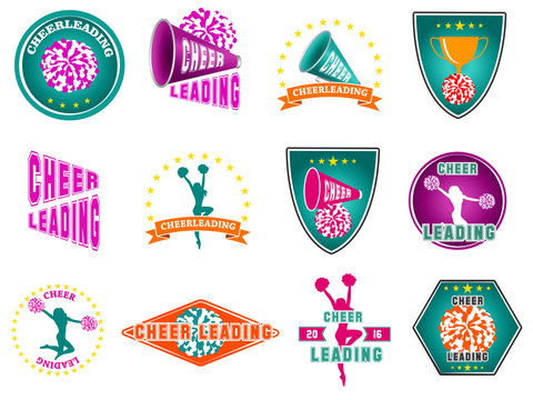 Set of labels, logos for cheerleading