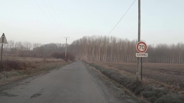 POV driving through the Val de Loire, France.