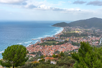 Fototapeta na wymiar The Southern Mediterranean Italian Village of Santa Maria di Castellabate