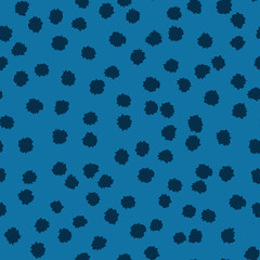Black spotted pattern design on blue background. Perfect for fabric, wallpaper, stationery and scrapbooking projects and other crafts and digital work