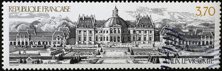 Château de Vaux-le-Vicomte on french postage stamp