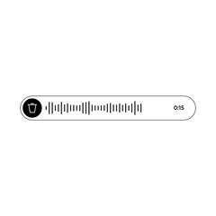 Voice and audio message waveform. UI of modern conversation app.