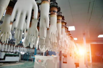 Rubber gloves production line