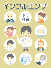 インフルエンザ　予防と対策　ポスター