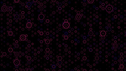 Abstract background pattern with a variety of hexagons.