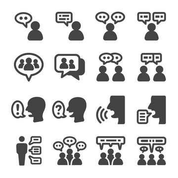 people talking icon set,vector and illustration