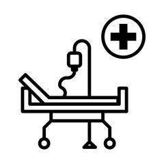 Hospital bed vector icon