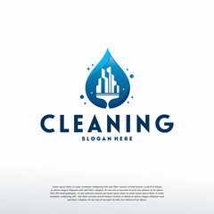 Cleaning Service logo template concept, Clean Building  City Logo template, Logo symbol icon