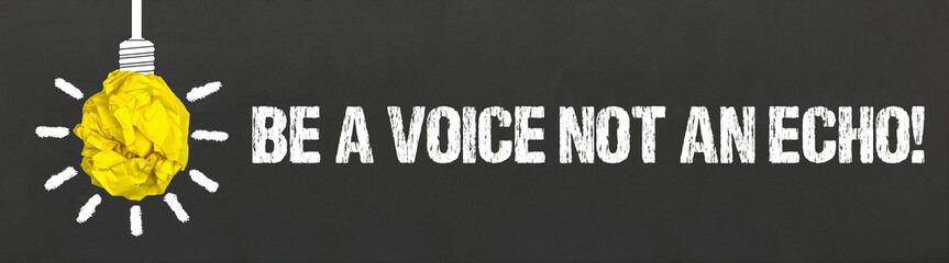 Be a voice not an echo!