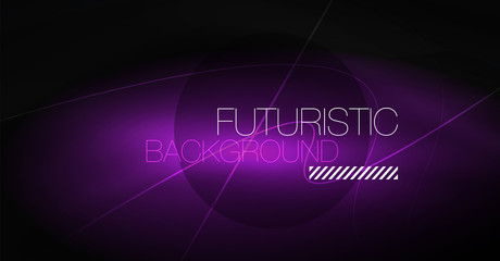 Digital technology abstract background - neon geometric design. Abstract glowing lines. Colorful techno background. Futuristic shape.