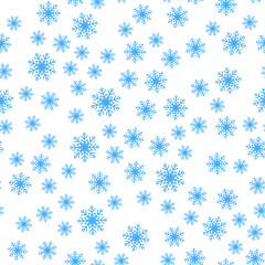 Seamless pattern of winter snowflakes vector background.