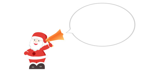 Santa Claus with megaphone with free blank space for text