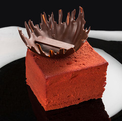 Piece of cake with souffle 