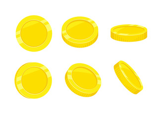 Coins icon set. Money and finance. Symbol of investment and economy.