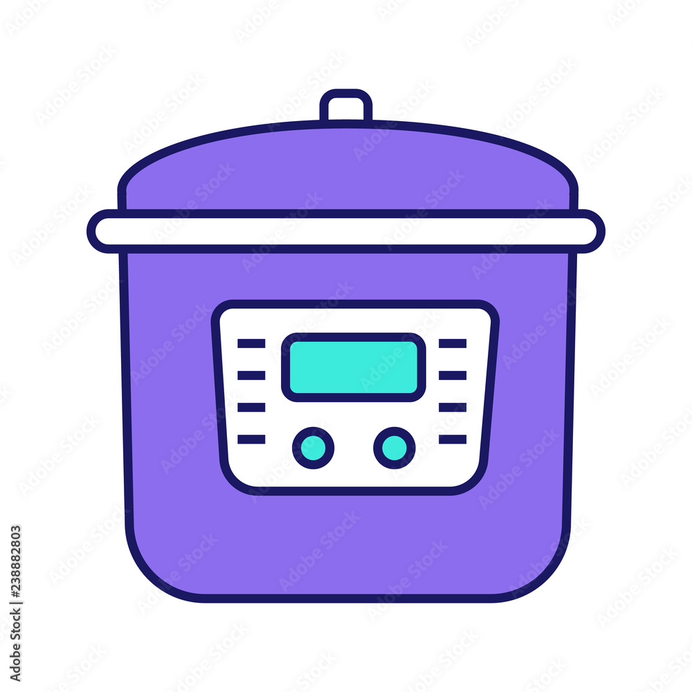 Sticker Multi cooker color icon