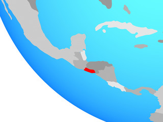 El Salvador on simple globe.