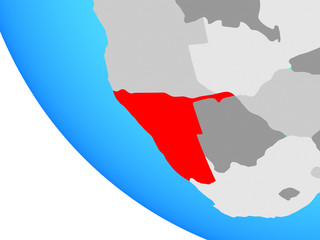 Fototapeta premium Namibia on simple globe.