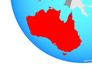 Australia on simple globe.