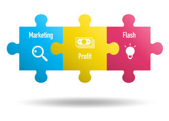 3 pieces Puzzle business icon