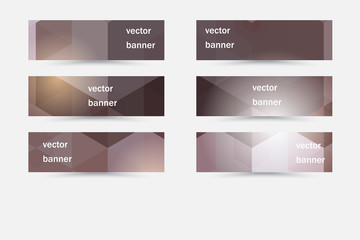 Vector abstract horizontal banners collection with geometric backgrounds