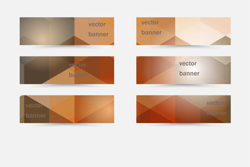 Vector abstract horizontal banners collection with geometric backgrounds
