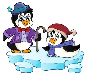 Happy stylized penguins topic image 1