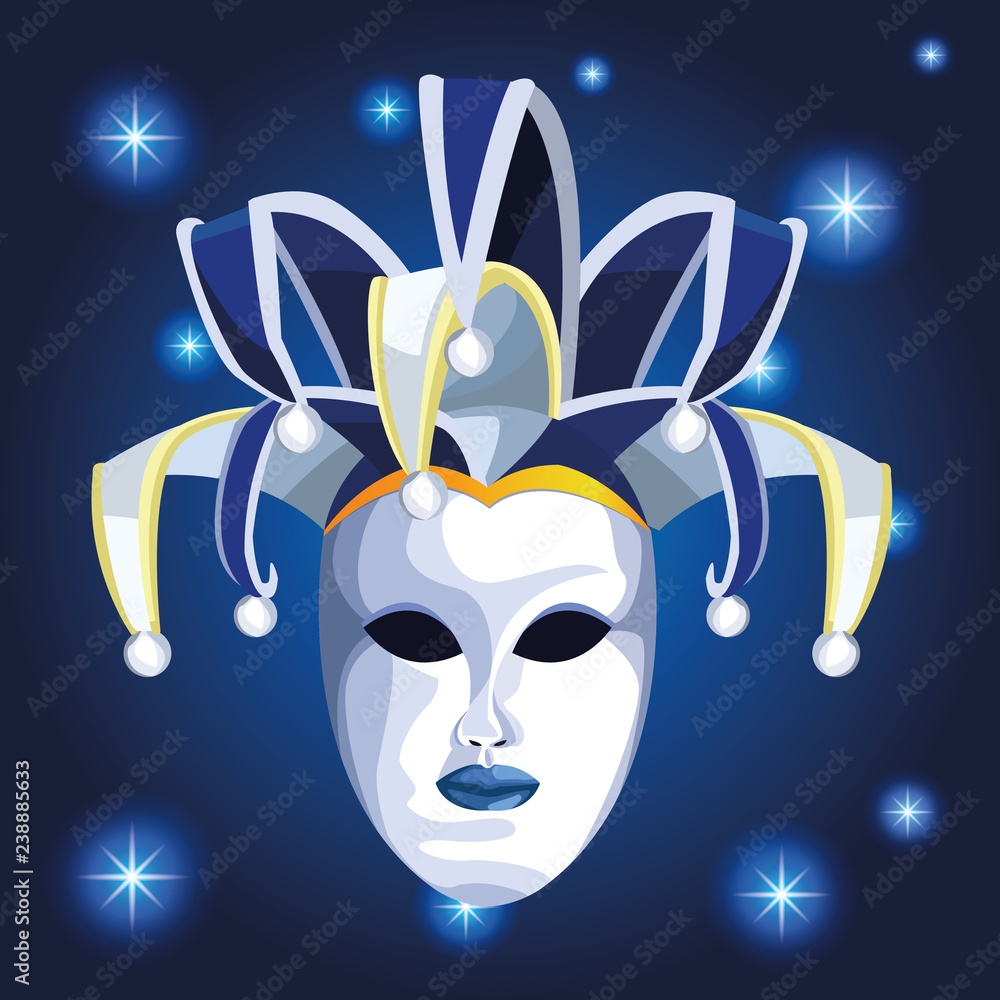 Sticker mari gras mask