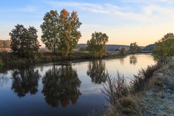 landscape with lake and trees