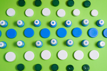 Many different types used or new battery, rechargeable accumulator, alkaline batteries on color background.