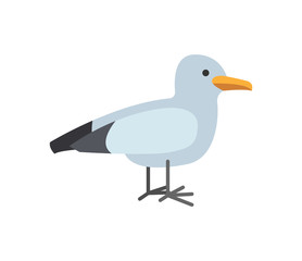Obraz premium Stylized Nautical Little Seagull Emblem Vector